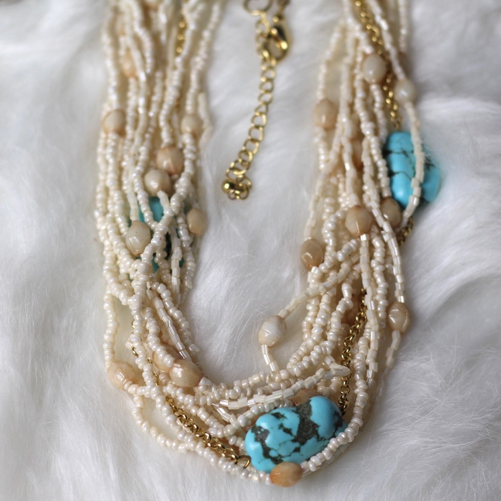 Turquoise & Ivory Chunky Necklace